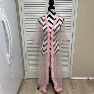 iHeartRaves Pink Long Duster XL